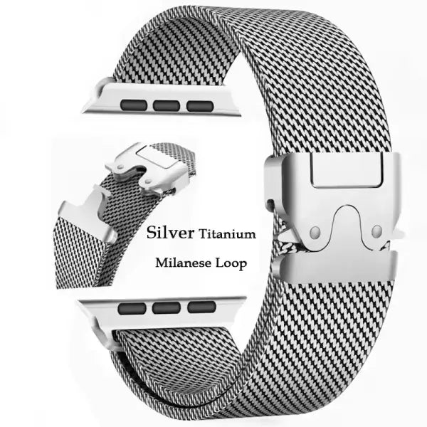 Milanese Loop Apple Watch Band Ultra 49mm Durable Style - Silver / 38 40 41 S10 42mm