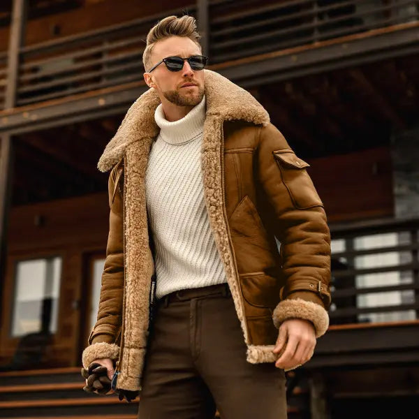 Military Fleece Winter Jacket Fur Collar – Tactical Warmth Style - Turmeric yellow / 5XL - None