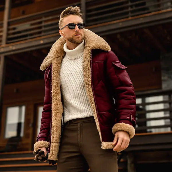 Military Fleece Winter Jacket Fur Collar – Tactical Warmth Style - None