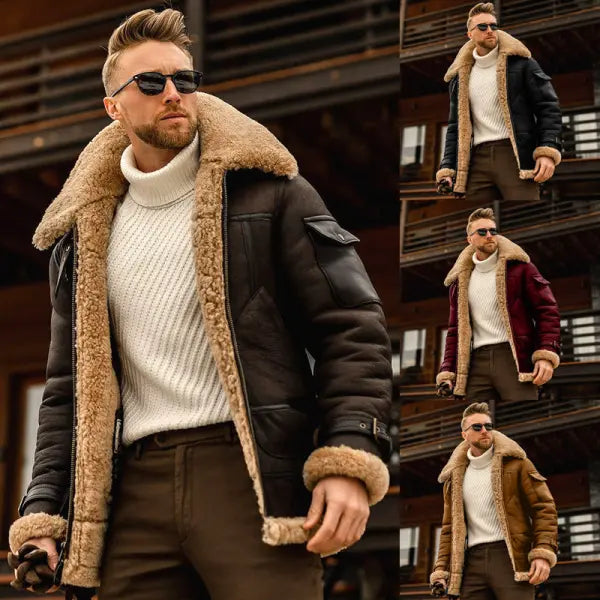 Military Fleece Winter Jacket Fur Collar – Tactical Warmth Style - None