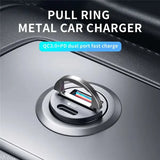 Mini 100W PD QC Pull Ring Fast Charging Car Charger USB C Car Phone Charger Adapter For iPhone 13 12 Xiaomi Samsung