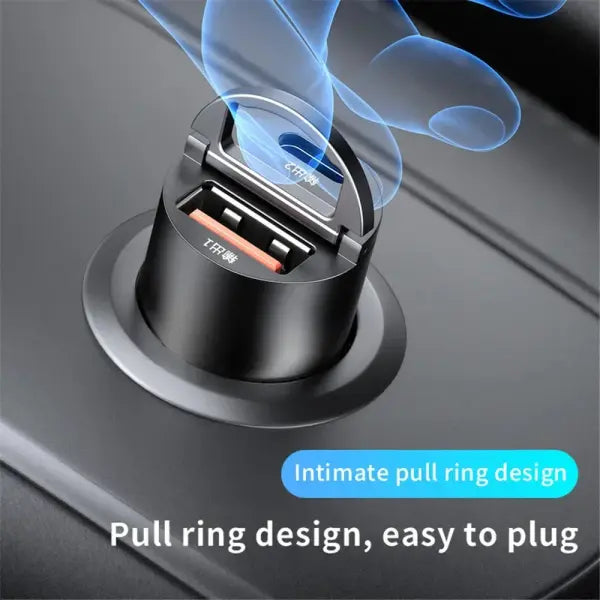 Mini 100W PD QC Pull Ring Fast Charging Car Charger USB C Car Phone Charger Adapter For iPhone 13 12 Xiaomi Samsung