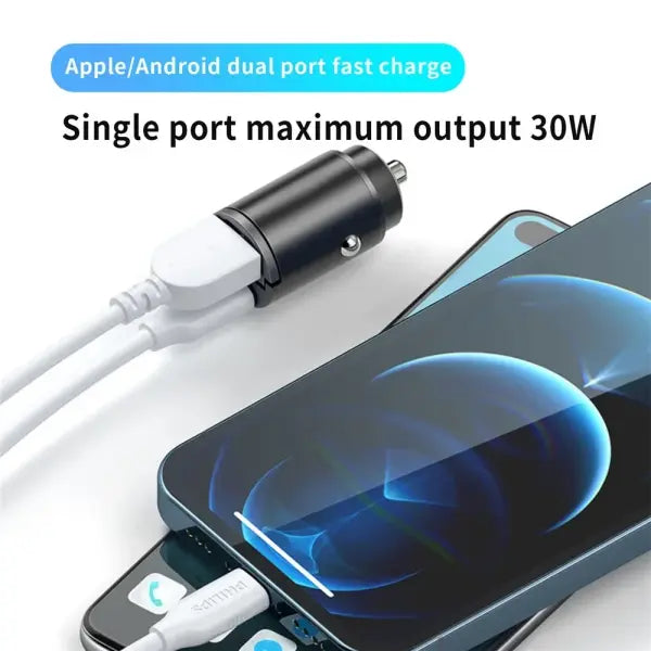 Mini 100W PD QC Pull Ring Fast Charging Car Charger USB C Car Phone Charger Adapter For iPhone 13 12 Xiaomi Samsung