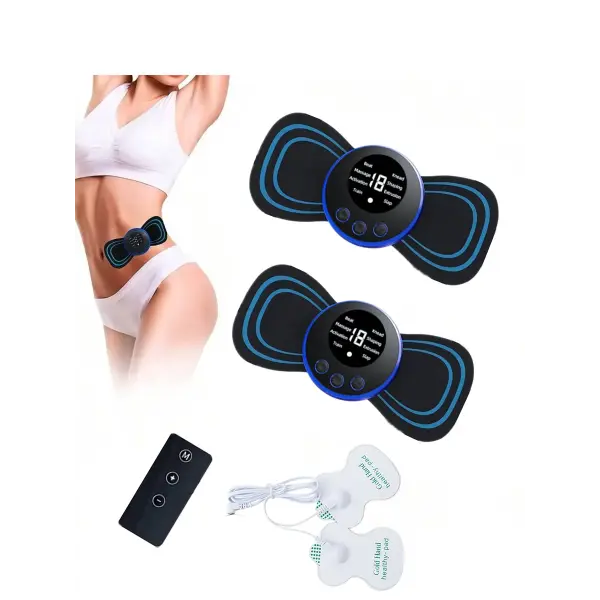 Mini Cordless TENS Unit Neck Massager - Portable Remote Control Cervical Spine Relief Patch for Full Body Muscle