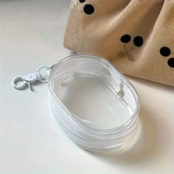 Mini Clear Zipper Storage Bag – Portable Organizer with Loop - Himpall