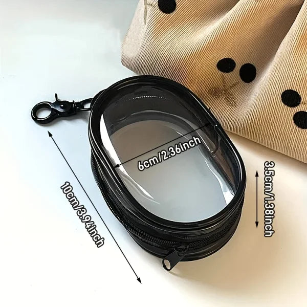 Mini Clear Zipper Storage Bag – Portable Organizer with Loop - Himpall