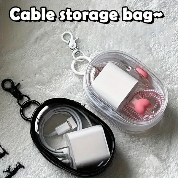 Mini Clear Zipper Storage Bag – Portable Organizer with Loop - Himpall