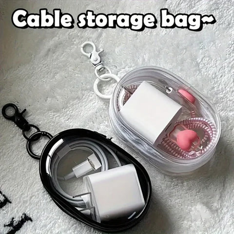 Mini Clear Zipper Storage Bag – Portable Organizer with Loop - Himpall