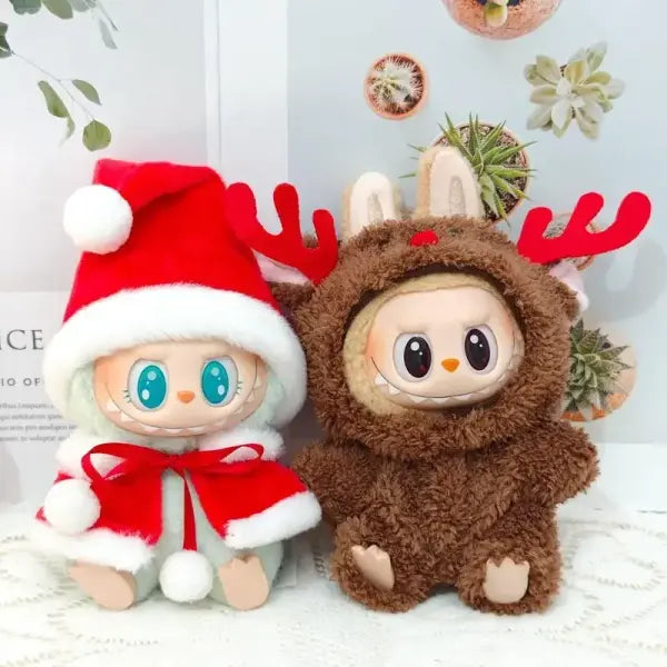 Mini Doll’S Clothes Outfit Accessories For Labubu Idol V1 V2 Christmas Cookie Man Sweater Hat New Year Clothes Gift