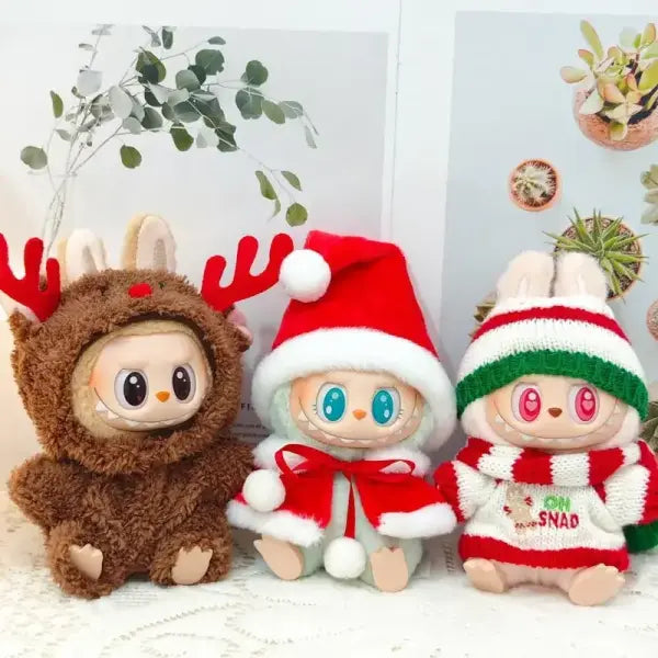 Mini Doll’S Clothes Outfit Accessories For Labubu Idol V1 V2 Christmas Cookie Man Sweater Hat New Year Clothes Gift