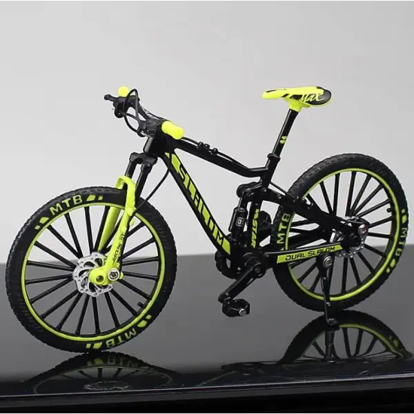 Mini Finger Mountain Bike: Diecast Alloy Simulation Model & Racing Toy for Boys - Green Foam box