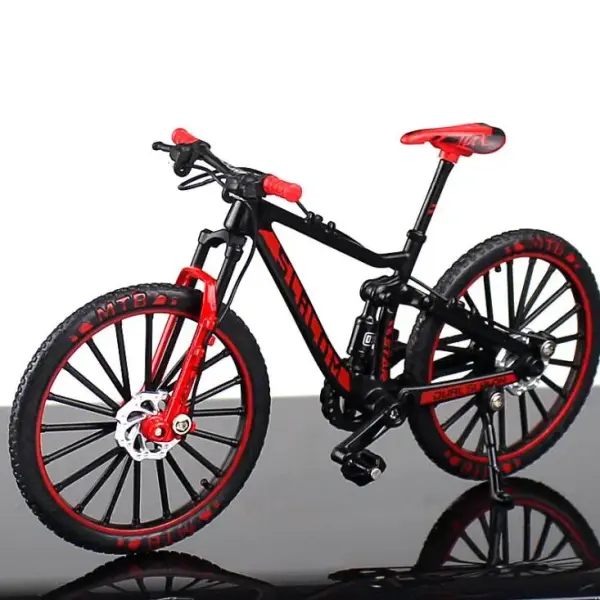 Mini Finger Mountain Bike: Diecast Alloy Simulation Model & Racing Toy for Boys - Red Foam box