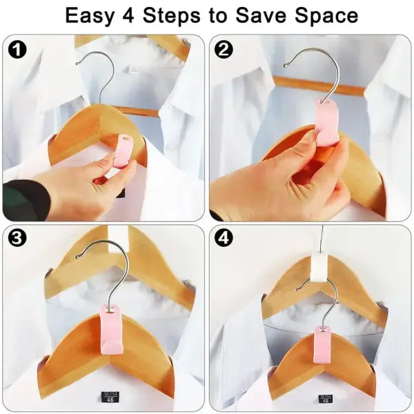 Mini Wardrobe Connector Hooks Cascading Space-Saving Hanger Clips for Closet Organization