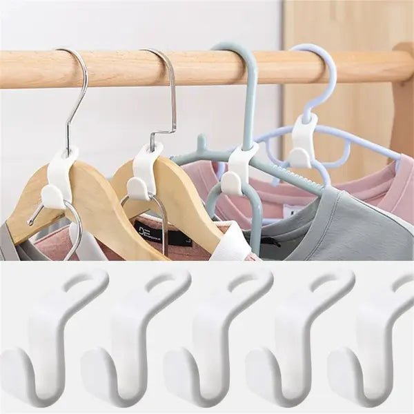 Mini Wardrobe Connector Hooks Cascading Space-Saving Hanger Clips for Closet Organization