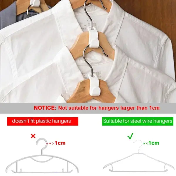 Mini Wardrobe Connector Hooks Cascading Space-Saving Hanger Clips for Closet Organization