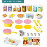 Mini Kitchen Counter Play Set DIY Simulated Cooking Food Tableware Play House Role Play Pretend Game Toy Gift Kid Boy