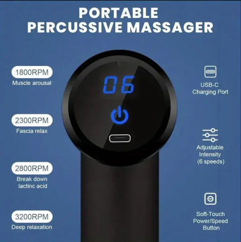 Mini Muscle Massage Gun – Portable Deep Percussion Massager for Body & Neck - Himpall