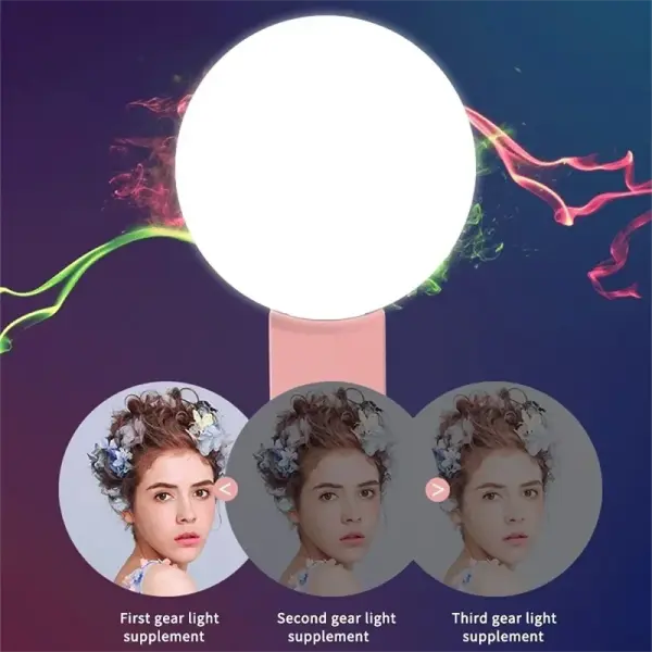 Mini Selfie Ring Light Portable LED Lamp USB Charging Photography Clip Ring Light Universal Mobile Phone Live Video