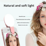 Mini Selfie Ring Light Portable LED Lamp USB Charging Photography Clip Ring Light Universal Mobile Phone Live Video