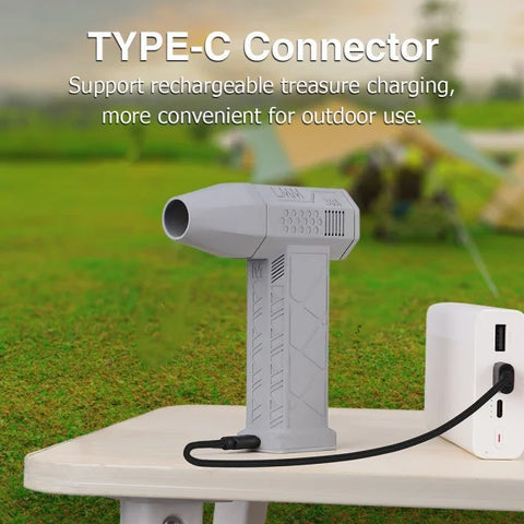 Mini Turbo Violent Fan Dust Blowing Gun - 120W / Gray