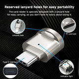 Mini Type-C USB 3.0 to SD Micro SD TF Card Reader Memory Card For Samsung Huawei Xiaomi Aluminum Cardreader - Silver