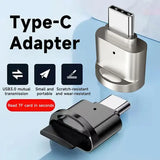 Mini Type-C USB 3.0 to SD Micro SD TF Card Reader Memory Card For Samsung Huawei Xiaomi Aluminum Cardreader - Silver