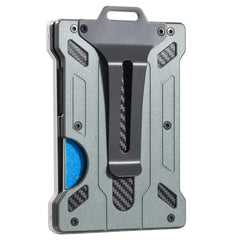 Minimalist Slim Wallet for Men – RFID Blocking Aluminum Money Clip & Clear ID Holder | Ultra-Thin Carbon Fiber - Himpall