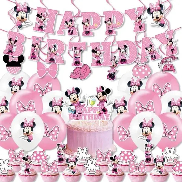 Pink Minnie Mouse decorations for enchanting Disney birthday parties