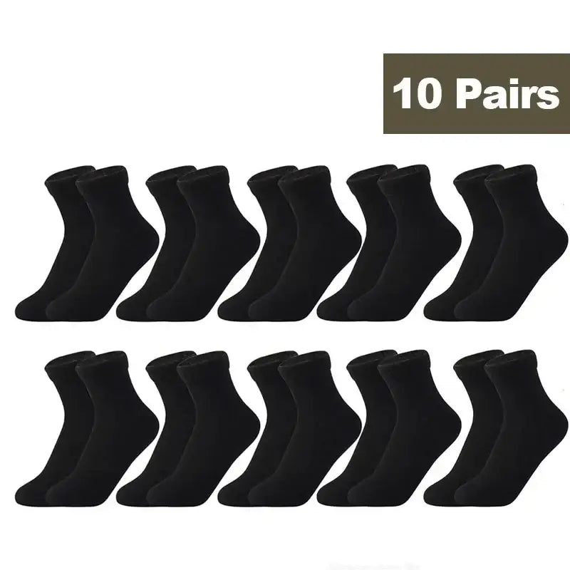 Miraly Women’s Thick Casual Low Tube Socks 10 Pair Pack - 10Pairs Black