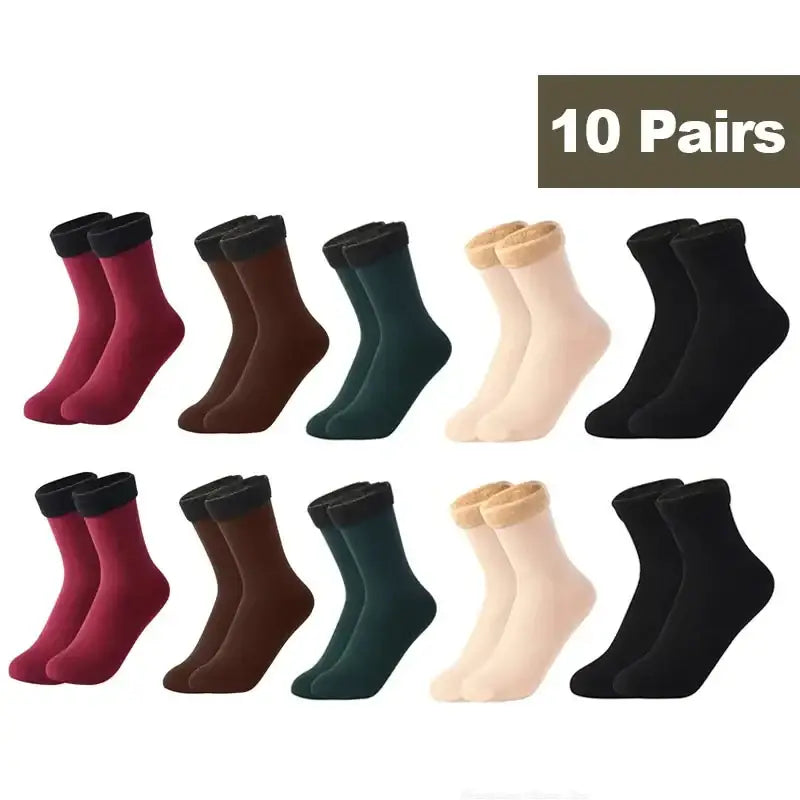 Miraly Women’s Thick Casual Low Tube Socks 10 Pair Pack - 10Pairs Mix