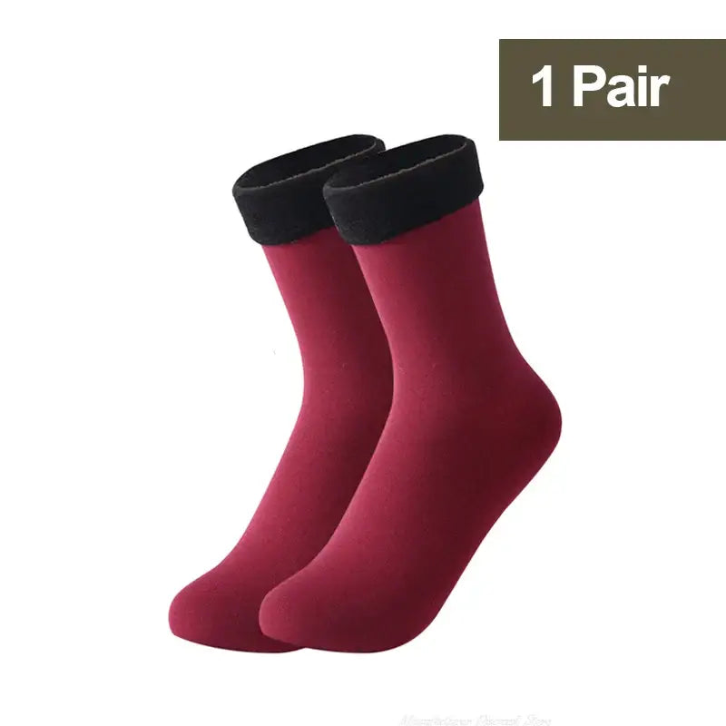 Miraly Women’s Thick Casual Low Tube Socks 10 Pair Pack - 1Pair Red