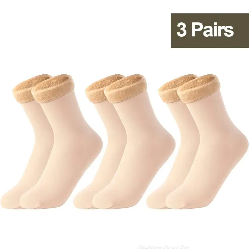Miraly Women’s Thick Casual Low Tube Socks 10 Pair Pack - 3Pairs Biege