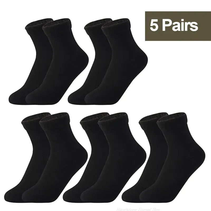 Miraly Women’s Thick Casual Low Tube Socks 10 Pair Pack - 5Pairs Black