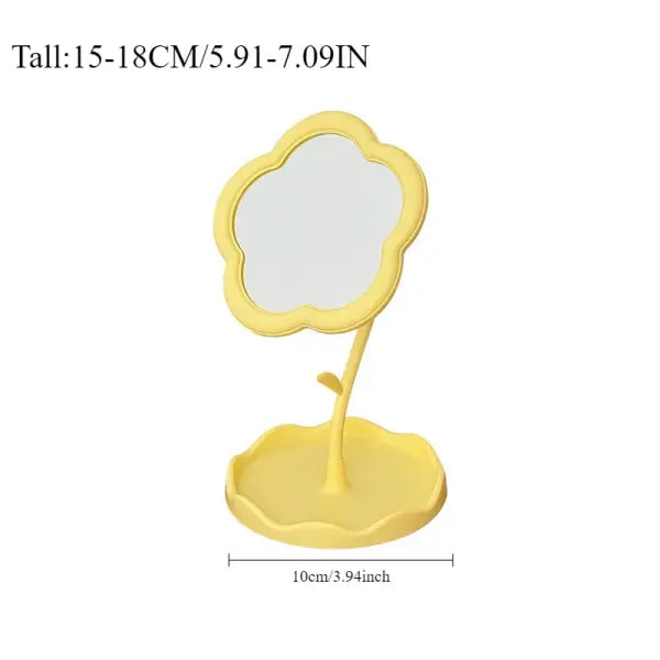 Mirror Desktop Flower Mirrors Creative Dormitory Desktop Online Celebrity Gao Yan Value Mirrors for Bedroom Home Decor