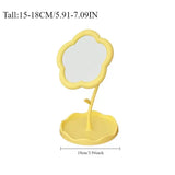 Mirror Desktop Flower Mirrors Creative Dormitory Desktop Online Celebrity Gao Yan Value Mirrors for Bedroom Home Decor
