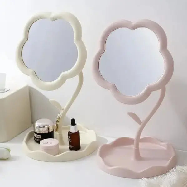 Mirror Desktop Flower Mirrors Creative Dormitory Desktop Online Celebrity Gao Yan Value Mirrors for Bedroom Home Decor
