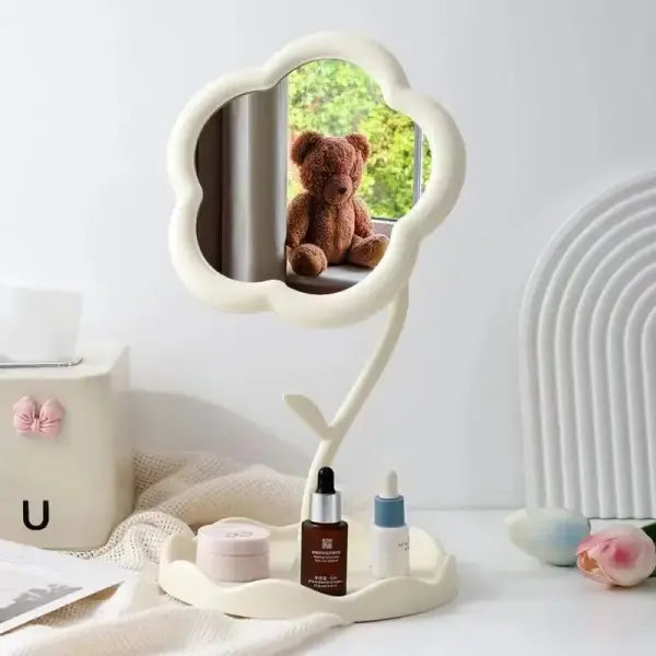 Mirror Desktop Flower Mirrors Creative Dormitory Desktop Online Celebrity Gao Yan Value Mirrors for Bedroom Home Decor
