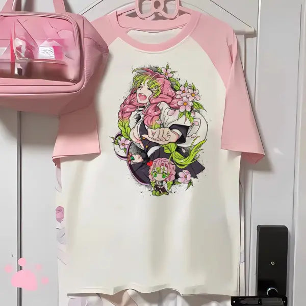 Women’s Mitsuri Anime Baby Tee - Y2K Aesthetic Japanese Streetwear & 2000s Retro Graphic T-Shirt for Girls - 29721 / XS