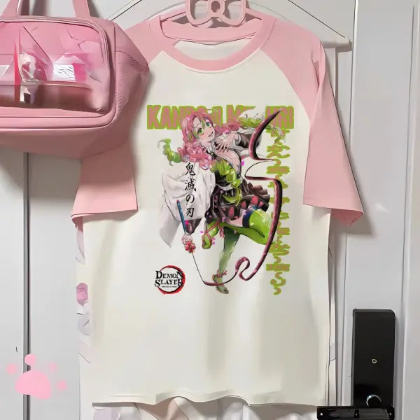 Women’s Mitsuri Anime Baby Tee - Y2K Aesthetic Japanese Streetwear & 2000s Retro Graphic T-Shirt for Girls - 29722 / L