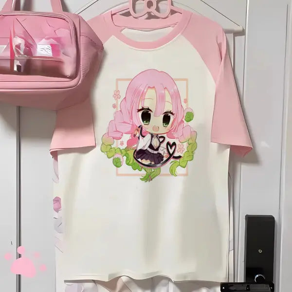 Women’s Mitsuri Anime Baby Tee - Y2K Aesthetic Japanese Streetwear & 2000s Retro Graphic T-Shirt for Girls - 29720 / L