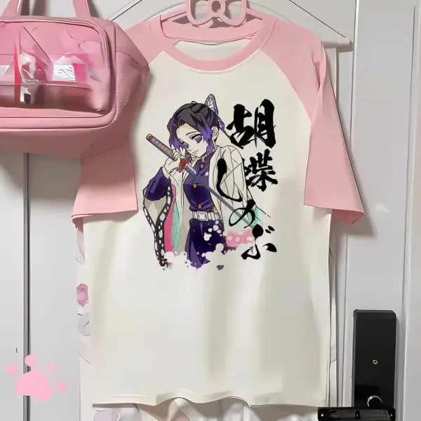 Women’s Mitsuri Anime Baby Tee - Y2K Aesthetic Japanese Streetwear & 2000s Retro Graphic T-Shirt for Girls - 29724 / XS