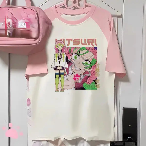 Women’s Mitsuri Anime Baby Tee - Y2K Aesthetic Japanese Streetwear & 2000s Retro Graphic T-Shirt for Girls - 29719 / S