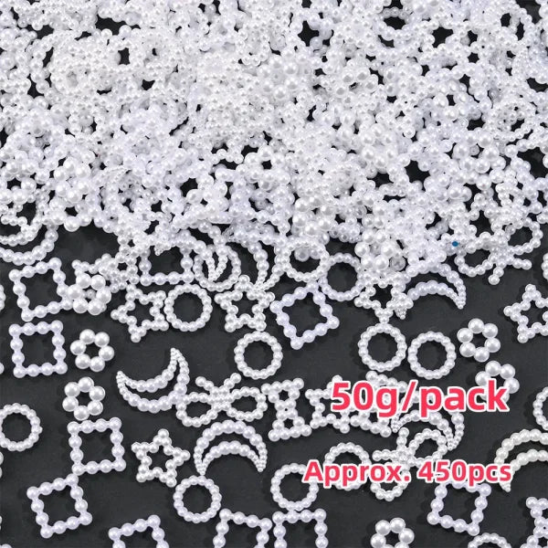 Mixed Bowknot Heart Flower Nail Charms 3D Kawaii Resin Set 500-600pcs - Himpall