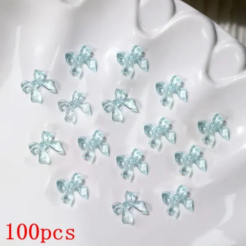 Mixed Bowknot Heart Flower Nail Charms 3D Kawaii Resin Set 500-600pcs - Himpall