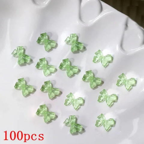 Mixed Bowknot Heart Flower Nail Charms 3D Kawaii Resin Set 500-600pcs - Himpall
