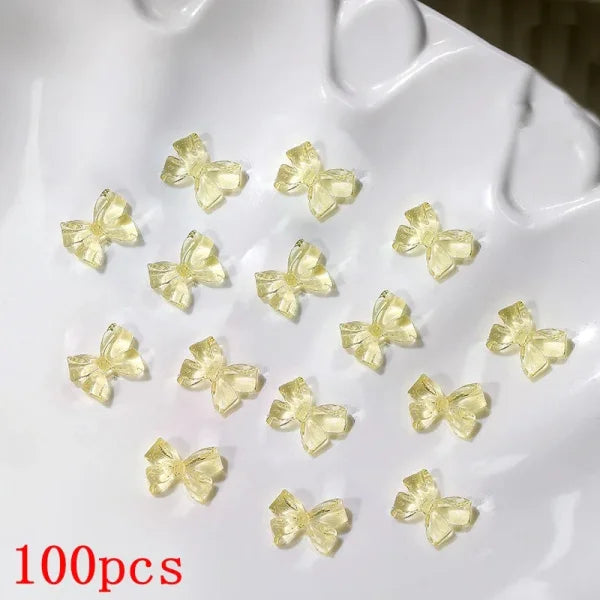 Mixed Bowknot Heart Flower Nail Charms 3D Kawaii Resin Set 500-600pcs - Himpall
