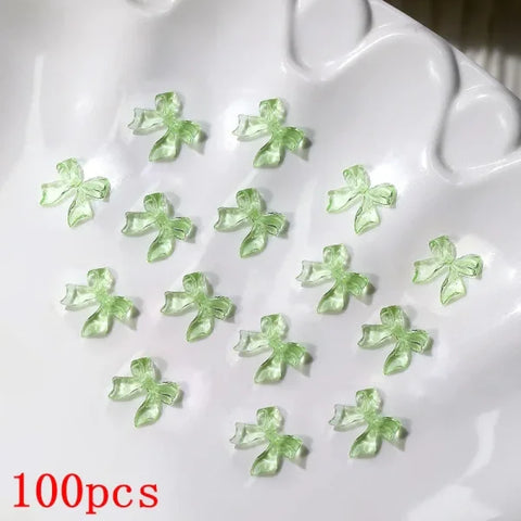 Mixed Bowknot Heart Flower Nail Charms 3D Kawaii Resin Set 500-600pcs - Himpall
