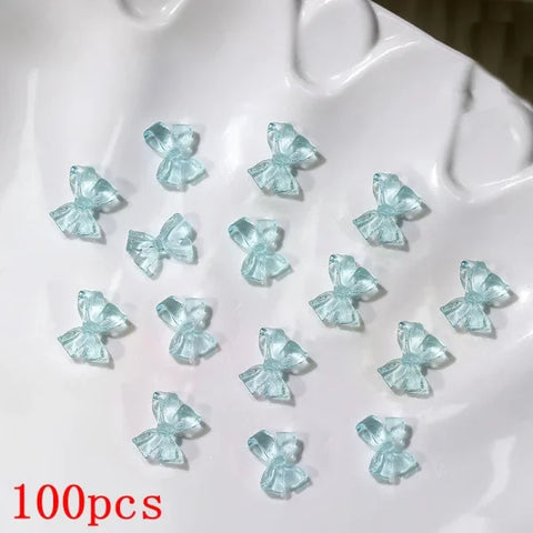 Mixed Bowknot Heart Flower Nail Charms 3D Kawaii Resin Set 500-600pcs - Himpall