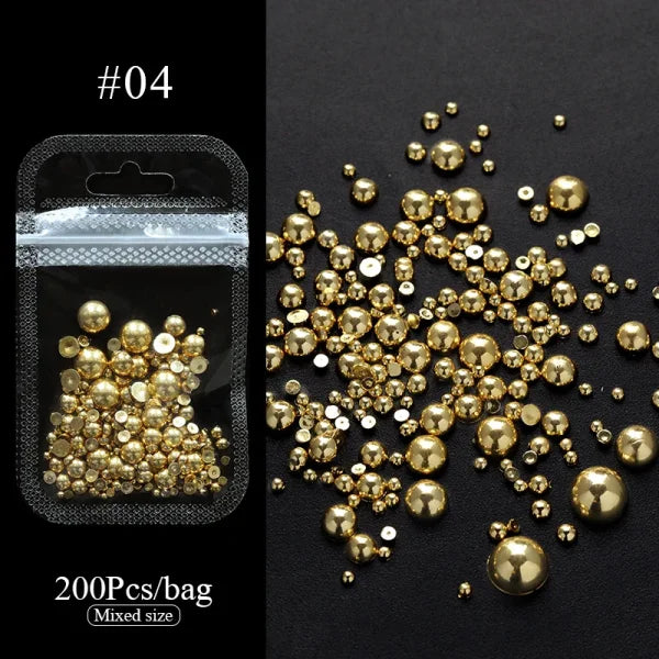 Mixed Pearl and Rhinestone Nail Charms for Creative Nail Decoration - Pearl E04