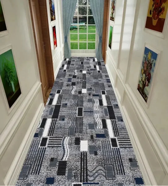 Modern Abstract Corridor Carpet Runner - Non-Slip Washable Hallway Rug